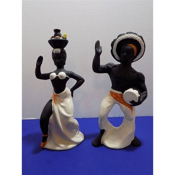 Vintage Calypso Caribbean Latin Dancer Drumer Figurine